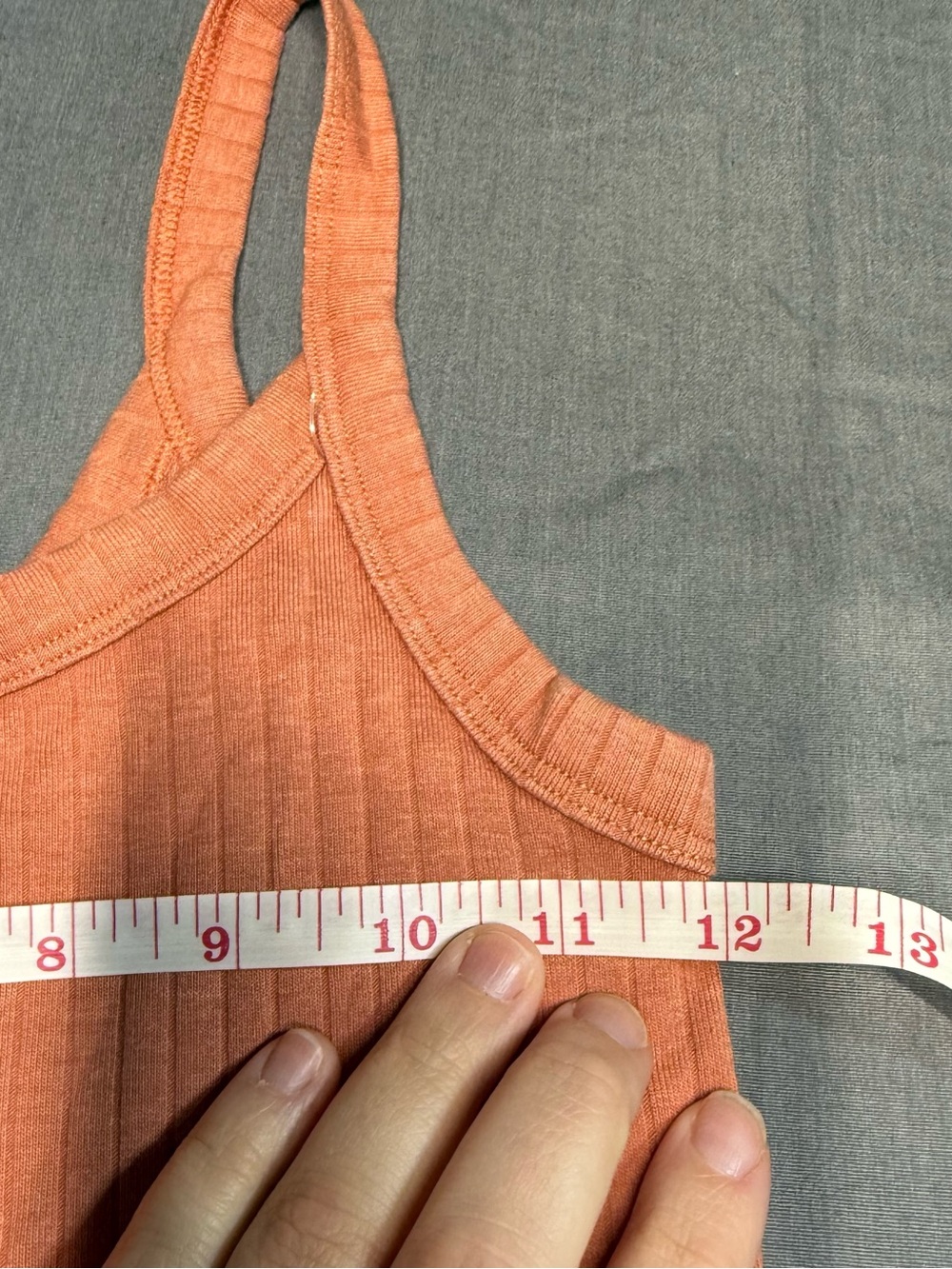 aerie Ribbed Tank in Coral Peach - Picture 6 of 6